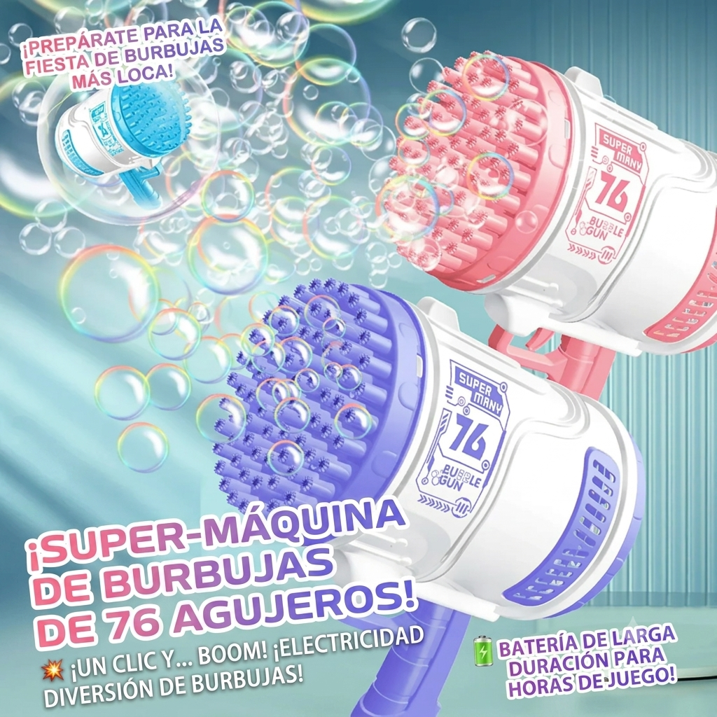 Pistola burbujas 76 agujeros