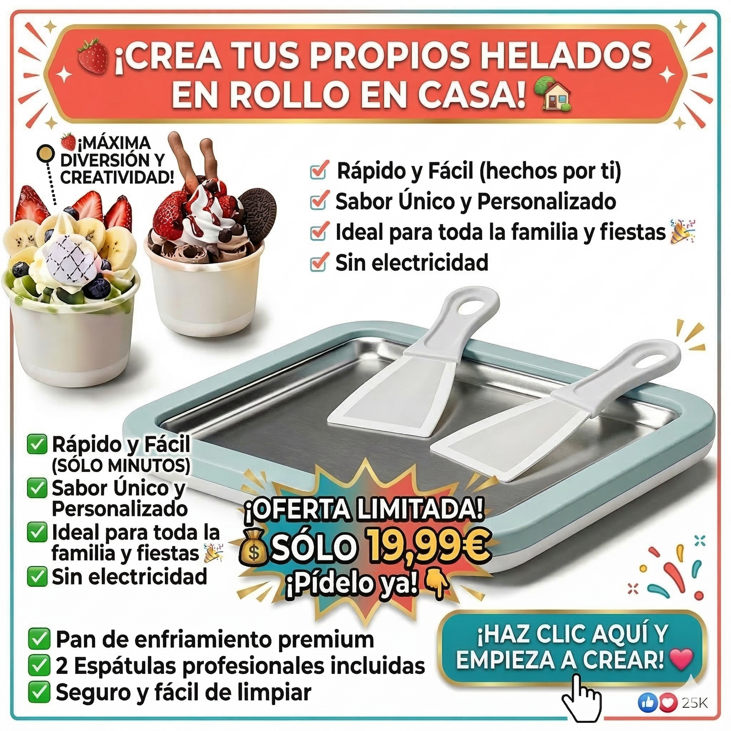Plancha para helados