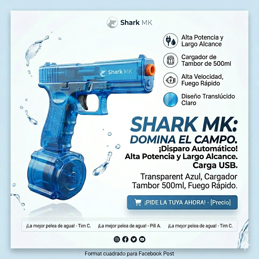 Pistola de agua con batería